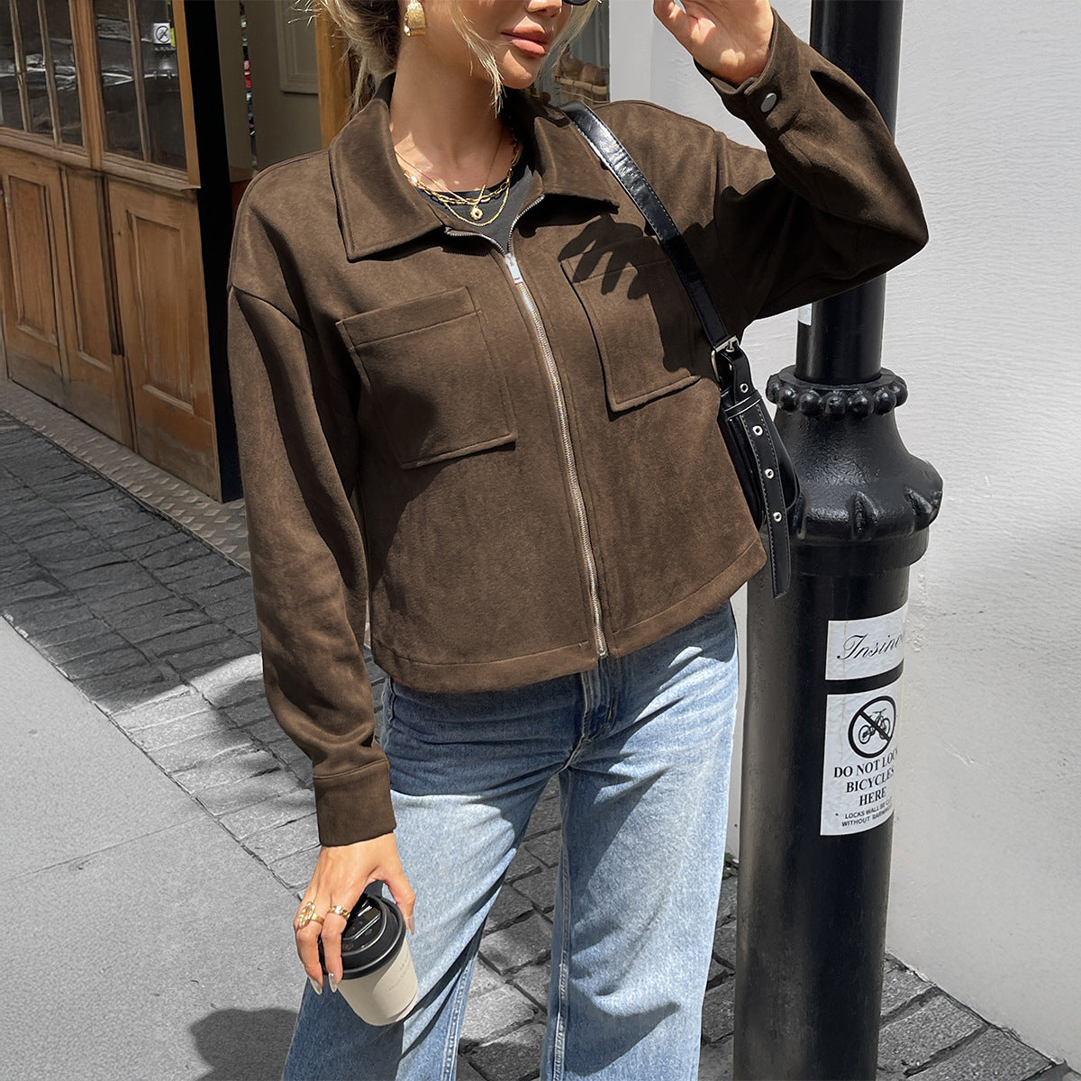 Turn-down Collar Long Sleeve Jacket Coat