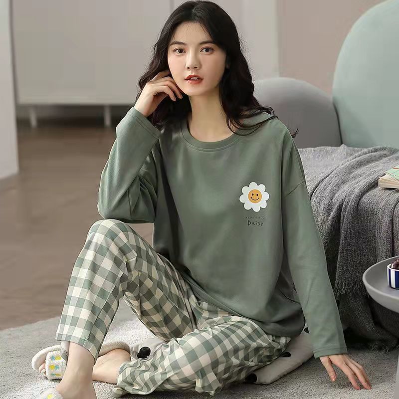 Women Cute Cartoon Print Sleepwear 2 Piece Lounge Set