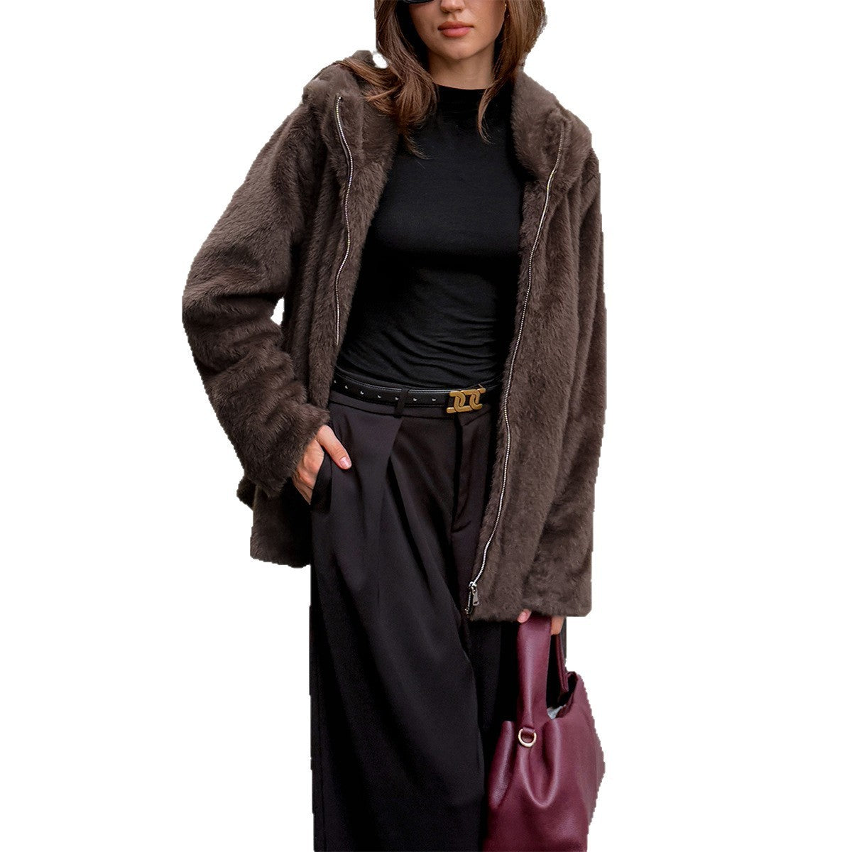 Fashionable Fur Collar Women&