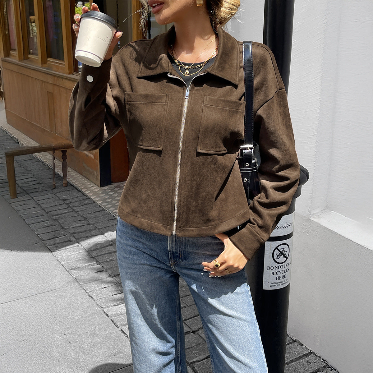 Turn-down Collar Long Sleeve Jacket Coat