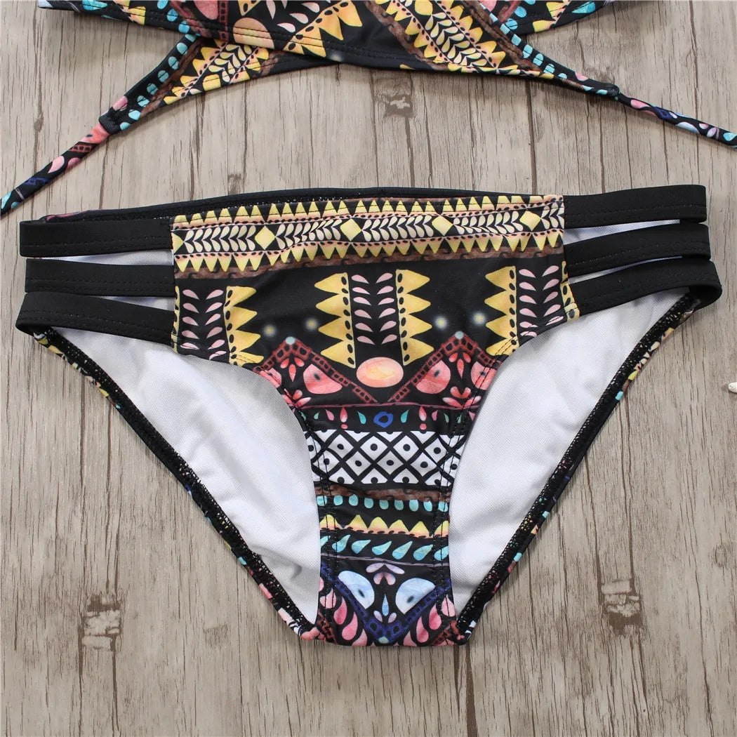 Aztec Bandage Biquini String Bikini - Woman`s Clothing