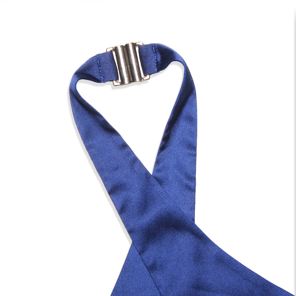 Cutout Halterneck Satin Party Bag Hip Skirt Dress - Woman`s Clothing
