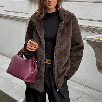 Fashionable Fur Collar Women&