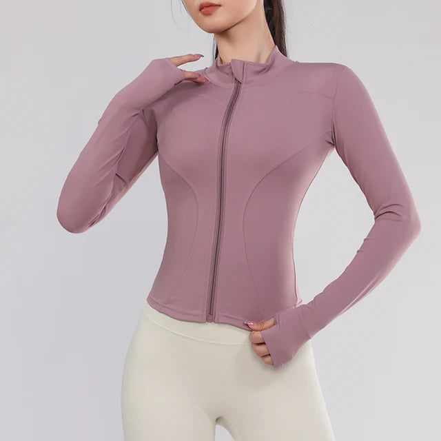 Gym Long Sleeve Zip up Top - Woman`s Clothing