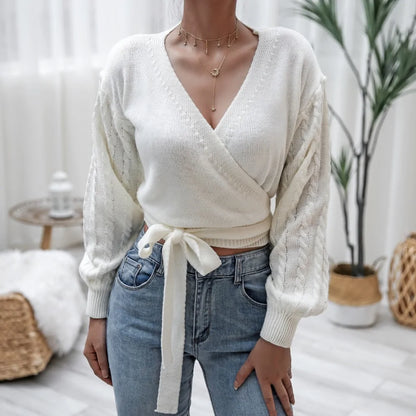 V-Neck Bandage Cross Wrap Women&