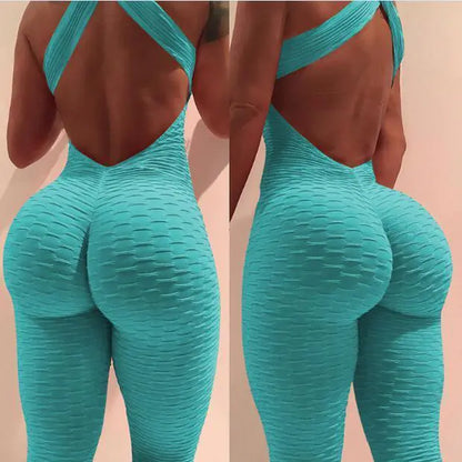 Anti-Cellulite Textured Fitness Bodysuit Woman`s Clothing 33.00