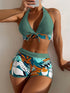 New Split Printed Bikini Swimsuit - Woman`s Clothing