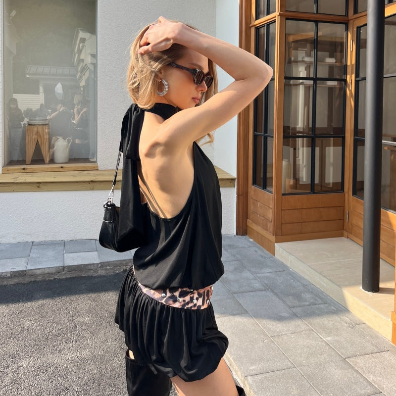 Sexy Hollow Out Backless Fashion Choker Dress - Woman`s Clothing