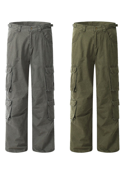 Retro Multi-pocket Cargo Pants Loose Straight Casual Pants