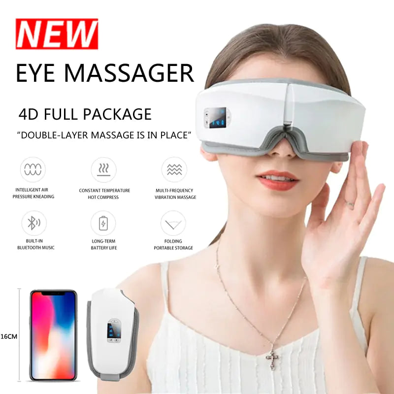 4D Smart Airbag Vibration Eye Care Massager - Woman`s Clothing