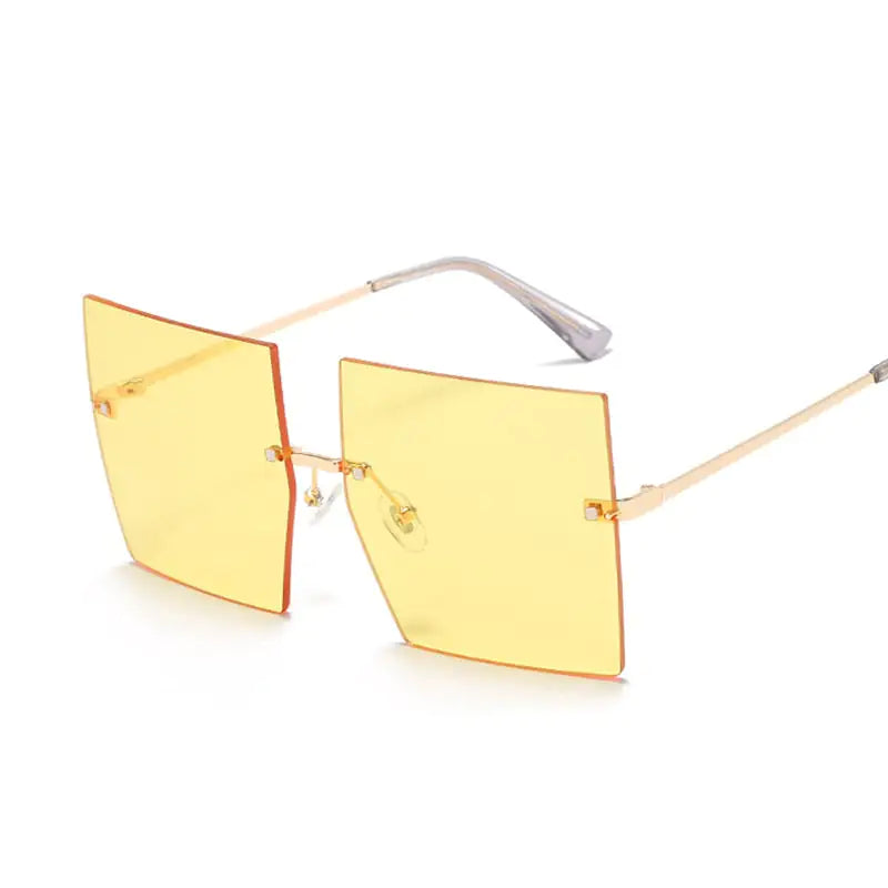 Oversized Rimless Square Sunglasses - Woman`s Clothing