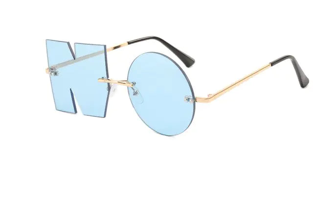 Rimless NO Letter Sunglasses - Woman`s Clothing