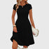 Irregularly Brushed Ribbed Solid Color Dress - Woman`s Clothing
