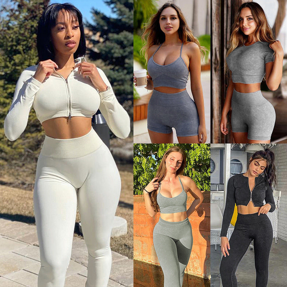 Seamless Fitness Yoga Long Sleeve Set