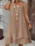 Casual Loose Fitting Stylish Elegant Sleeveless Crewneck Dress - Woman`s Clothing