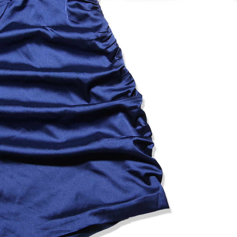 Cutout Halterneck Satin Party Bag Hip Skirt Dress - Woman`s Clothing