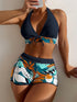 New Split Printed Bikini Swimsuit - Woman`s Clothing