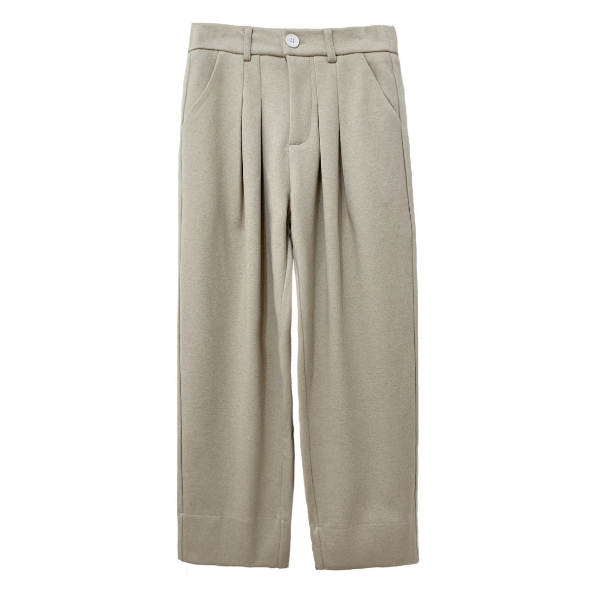 Women Wool Suit Casual Cropped Pants