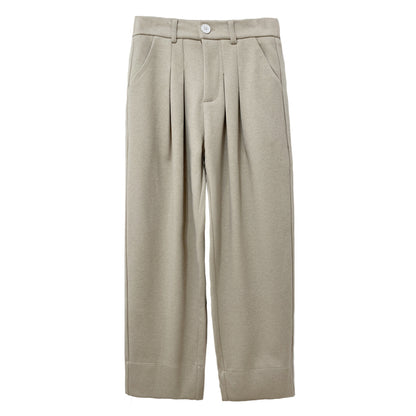 Women Wool Suit Casual Cropped Pants