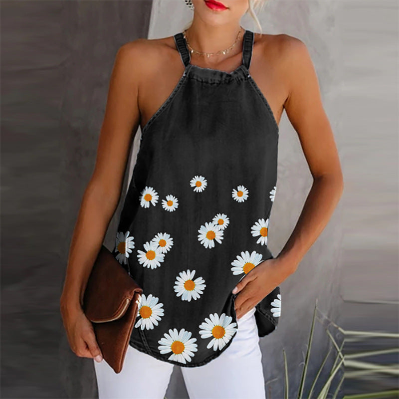 Woman`s Printed Denim Camisole