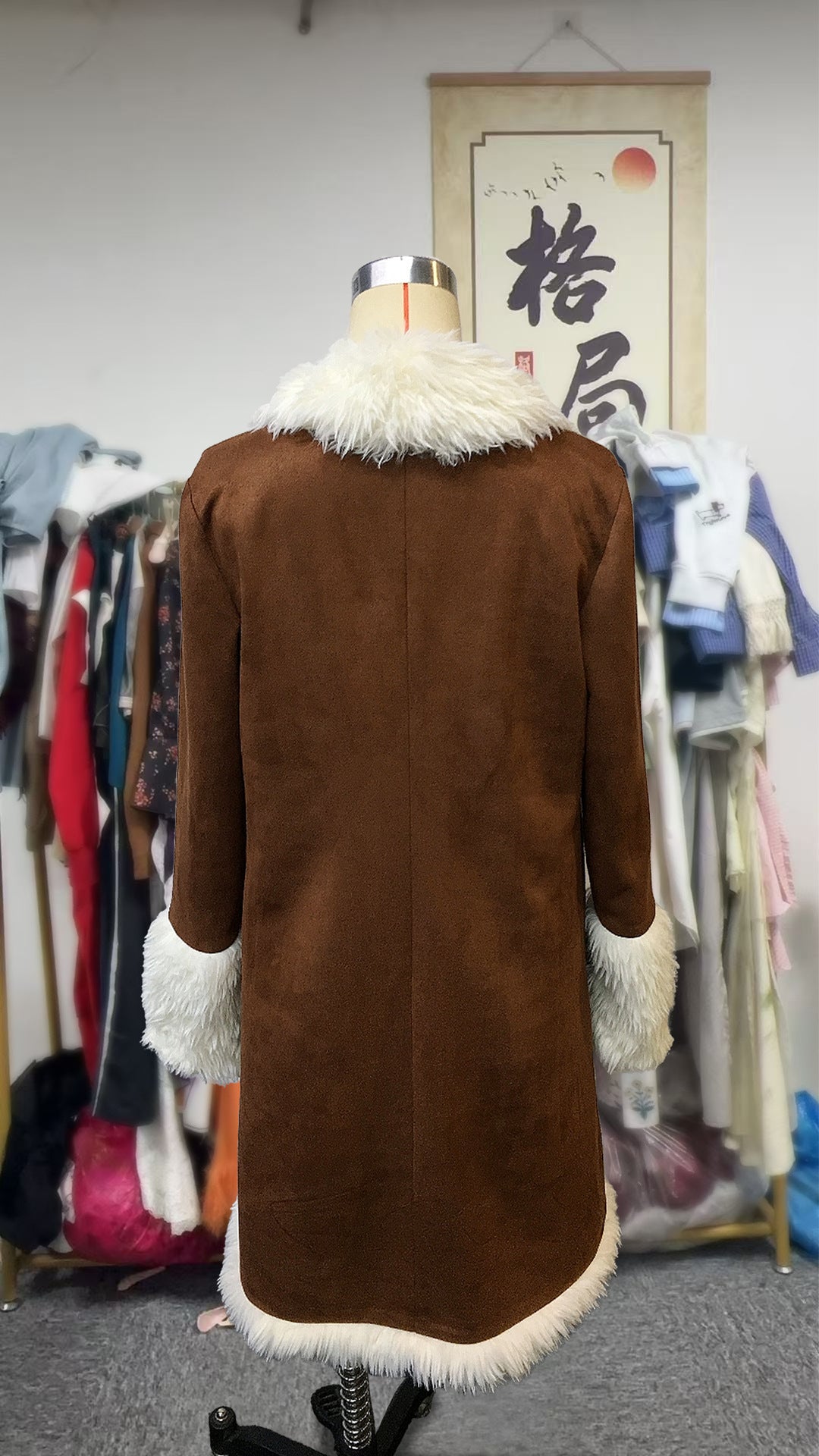 Cowboy Style Western Retro Trench Plush Coat