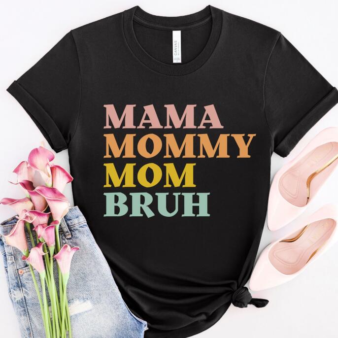 Cute Mom Style Printed Casual Round Neck T-shirt - Woman`s Clothing