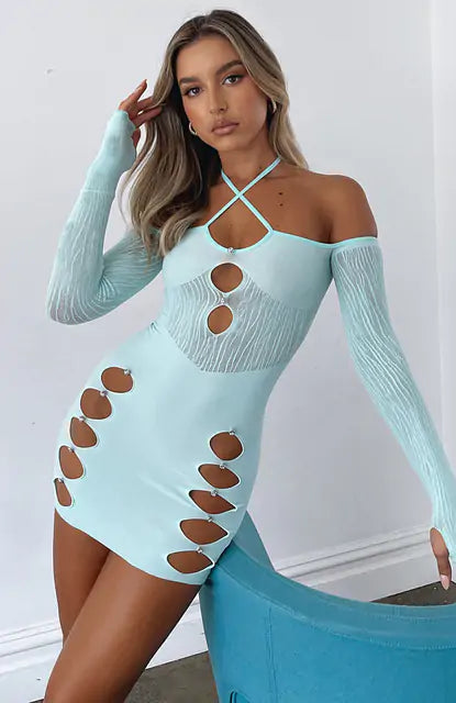 Casual Cutout Dress - Woman`s Clothing