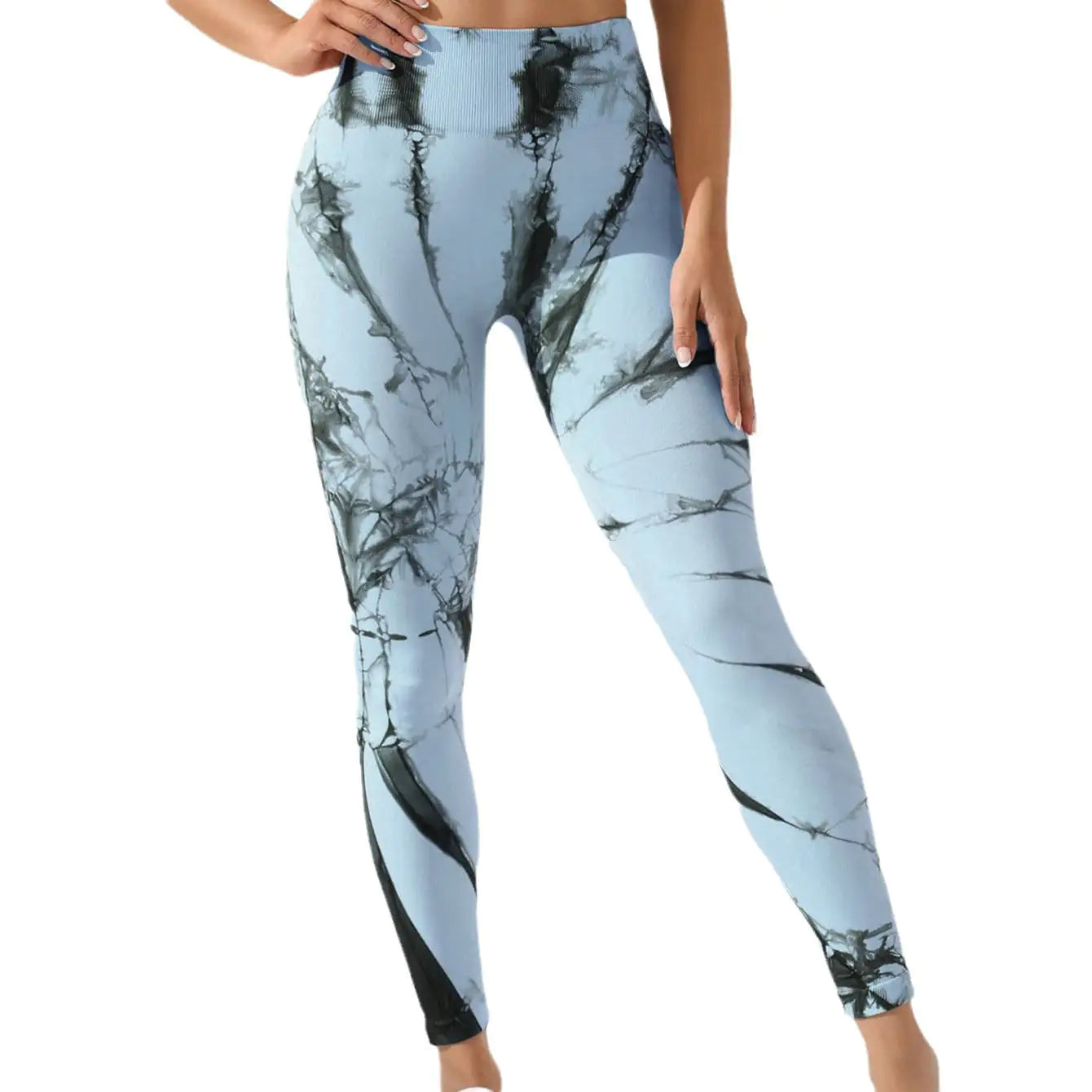 Tie-dye Leggings with High Waist - Woman`s Clothing