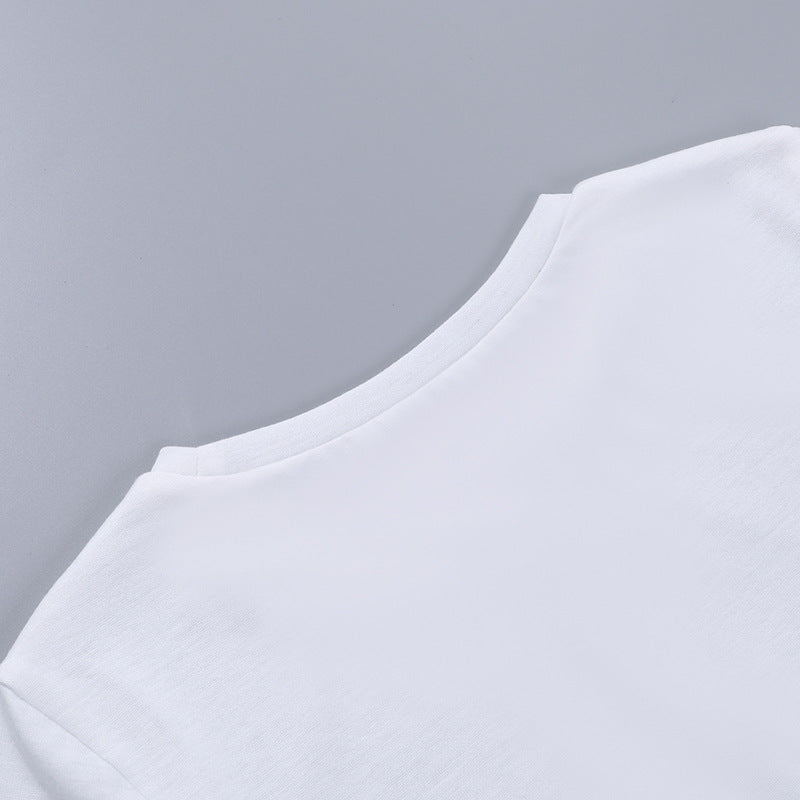 Street Fashion Slim Fitting Short Sleeve T-shirt - Woman`s Clothing