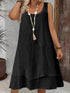 Casual Loose Fitting Stylish Elegant Sleeveless Crewneck Dress - Woman`s Clothing