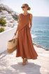 Contrast Colours Mediterranean Style Dress For Women - Woman`s Clothing