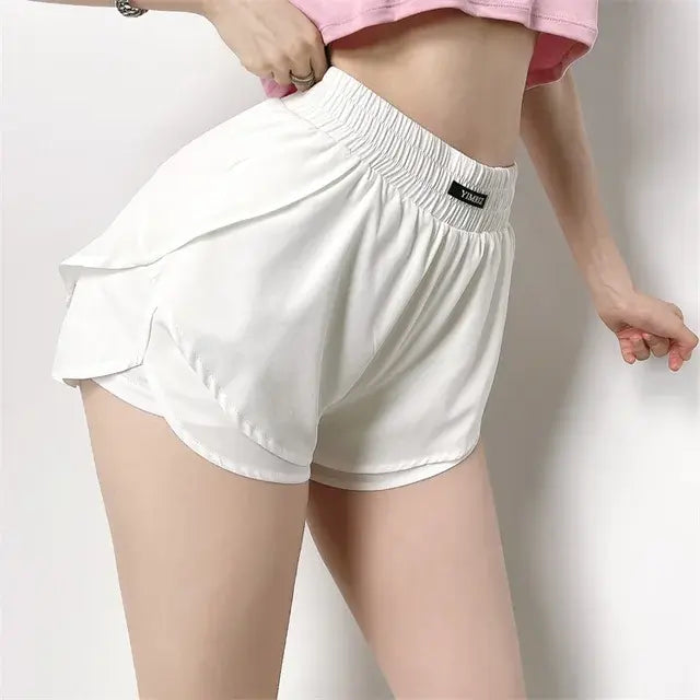 High Waist Sports Gym Shorts - Woman`s Clothing