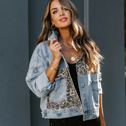 Women's Long Sleeve Denim Jacket - Woman`s Clothing