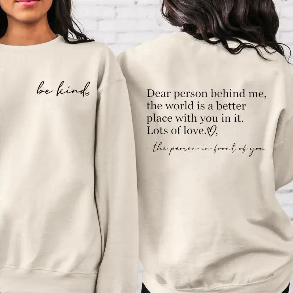 &quot;Be Kind&quot; Graphic Sweatshirt - Woman`s Clothing