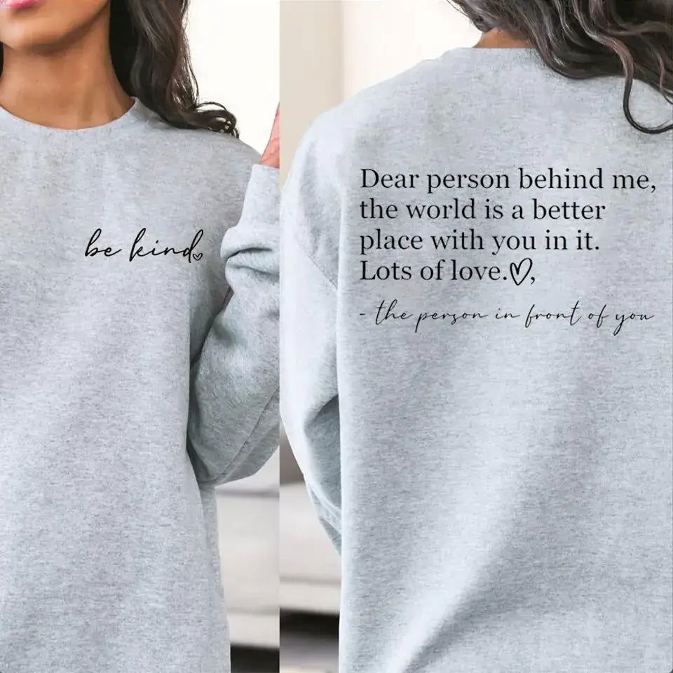&quot;Be Kind&quot; Graphic Sweatshirt - Woman`s Clothing