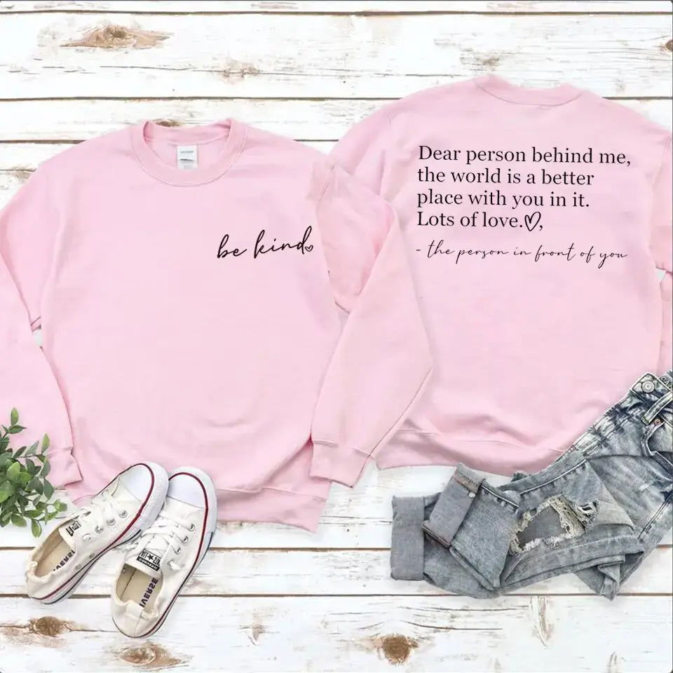 &quot;Be Kind&quot; Graphic Sweatshirt - Woman`s Clothing