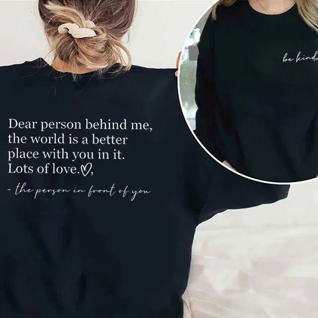 &quot;Be Kind&quot; Graphic Sweatshirt - Woman`s Clothing
