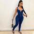 Blue Denim Skinny Casual Overalls - Woman`s Clothing
