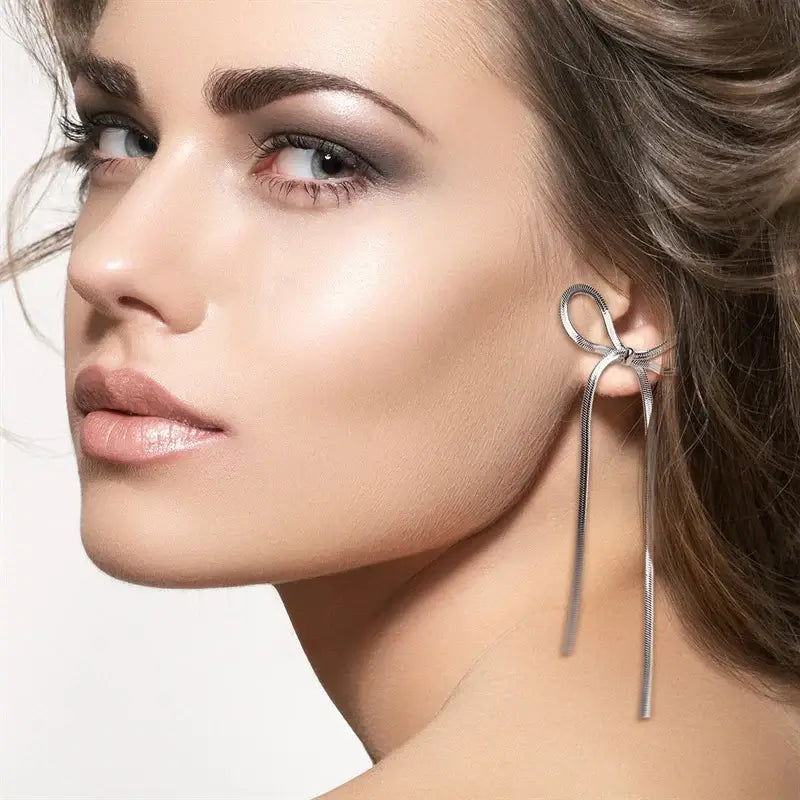 Bow Earrings - Woman`s Clothing