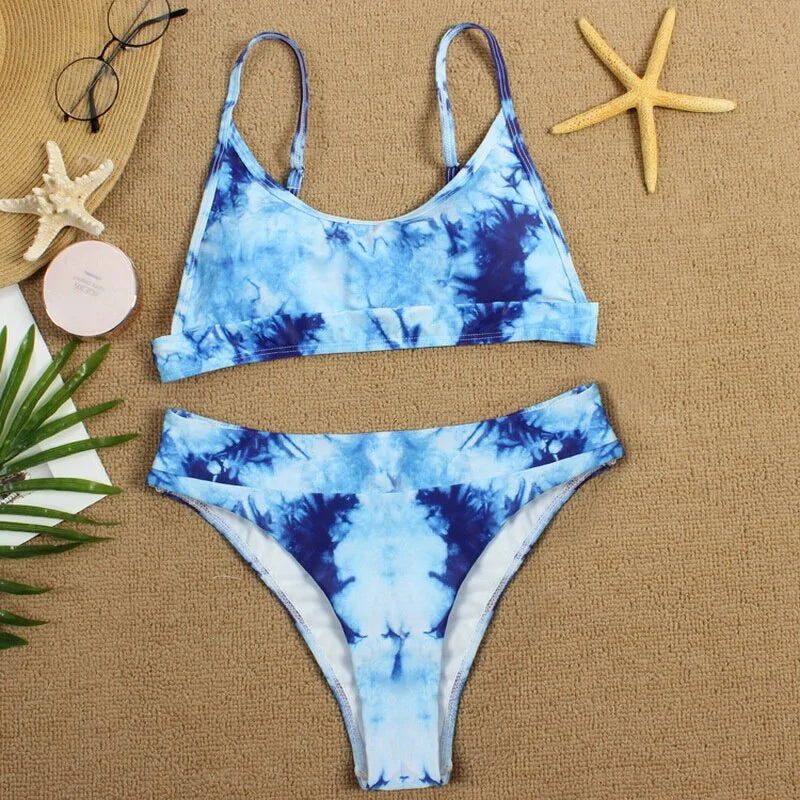 Brazilian Bikini Swimsuit Set Tie Dye - Woman`s Clothing