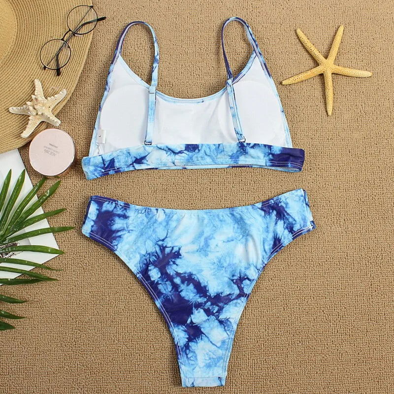 Brazilian Bikini Swimsuit Set Tie Dye - Woman`s Clothing