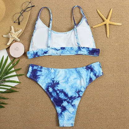 Brazilian Bikini Swimsuit Set Tie Dye - Woman`s Clothing