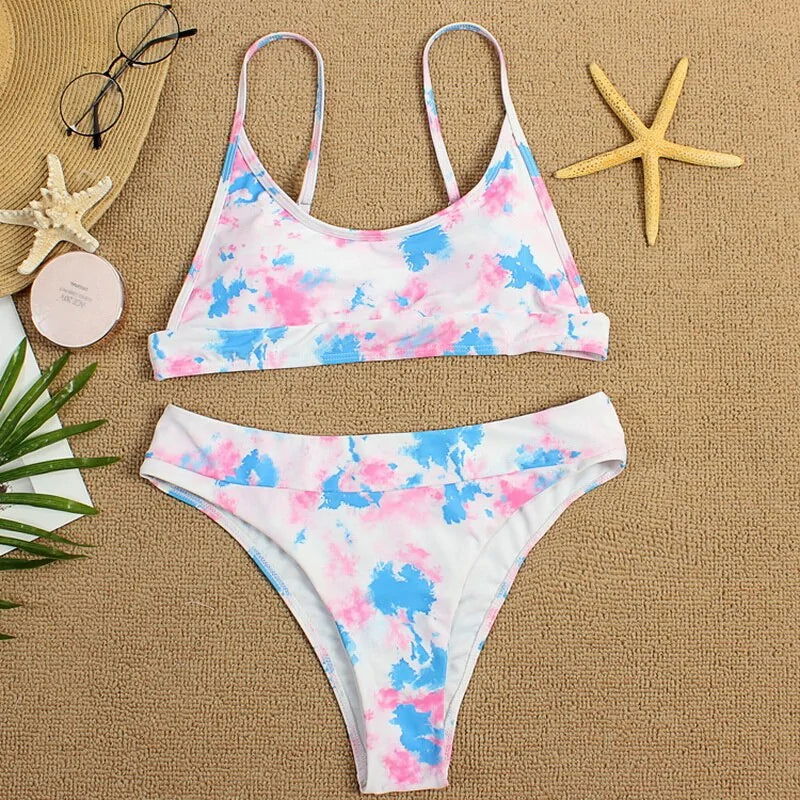 Brazilian Bikini Swimsuit Set Tie Dye - Woman`s Clothing