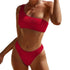 Brazilian Ribbed Bikini Set: Sizzling - Woman`s Clothing