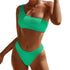 Brazilian Ribbed Bikini Set: Sizzling - Woman`s Clothing