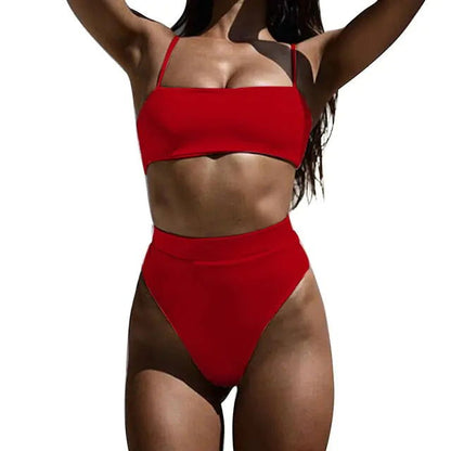 Brazilian Ribbed Bikini Set: Sizzling - Woman`s Clothing