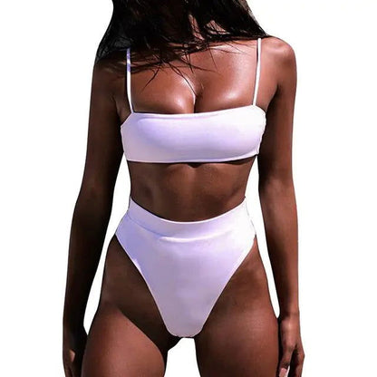 Brazilian Ribbed Bikini Set: Sizzling - Woman`s Clothing