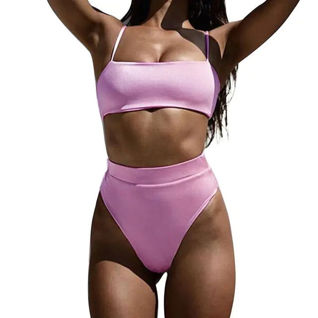 Brazilian Ribbed Bikini Set: Sizzling - Woman`s Clothing