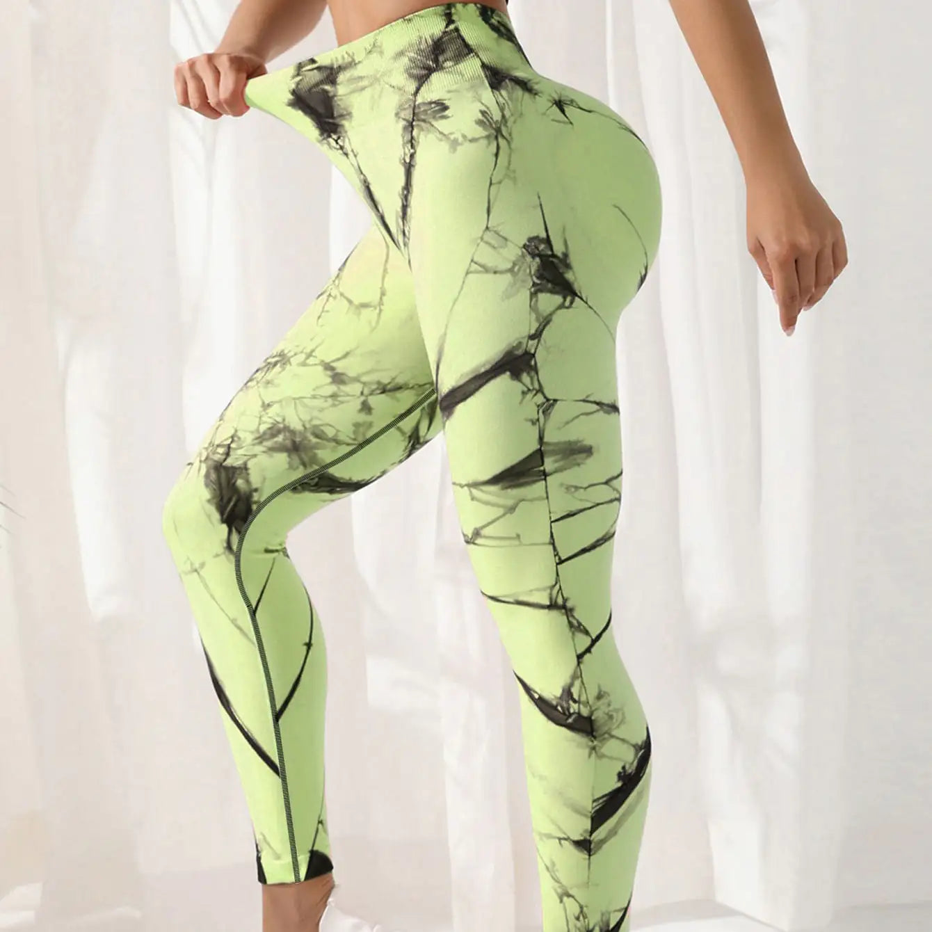 Tie-dye Leggings with High Waist - Woman`s Clothing