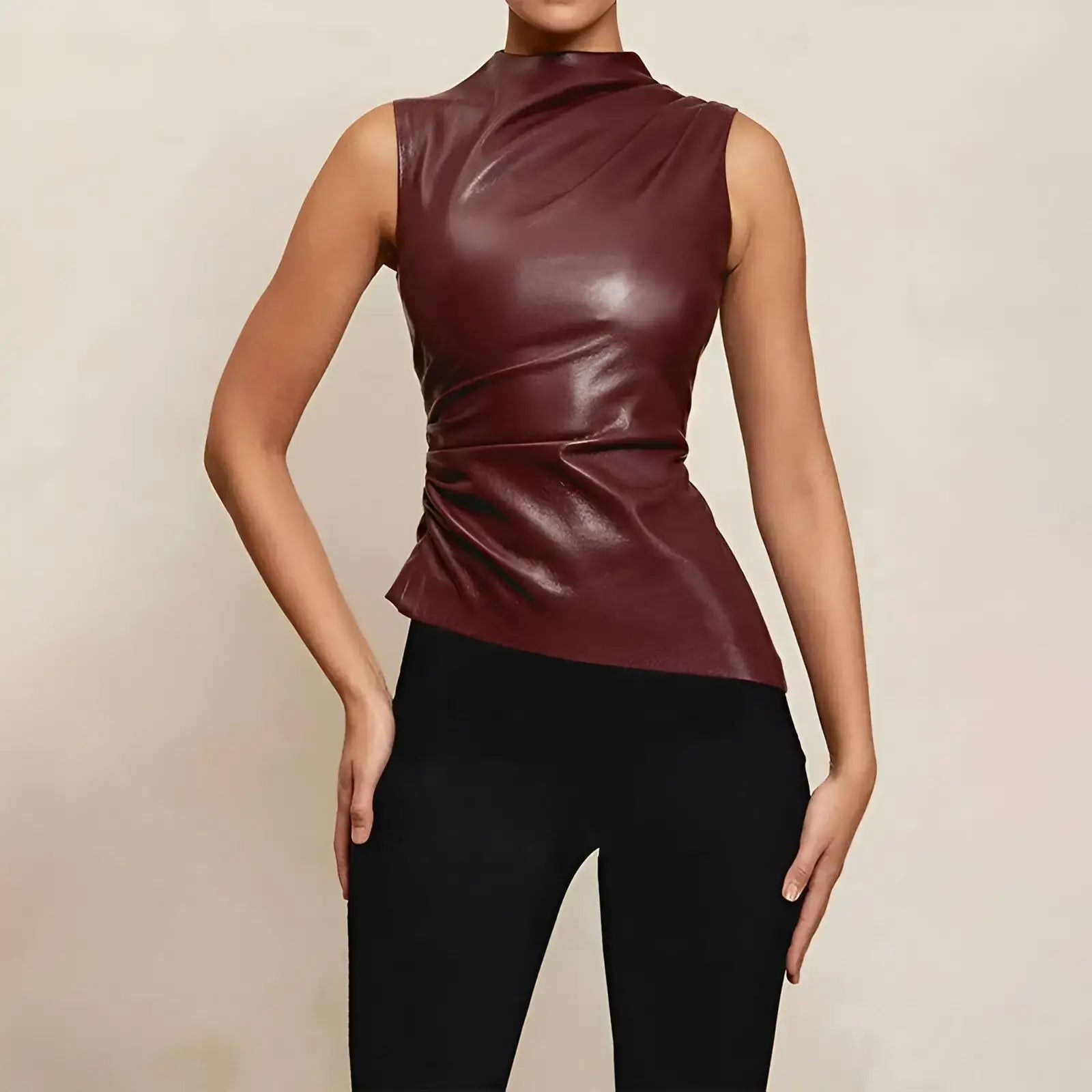 Elegant Ladies ChicZip Pleated Top